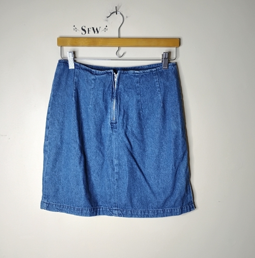 Forenza Vintage 90s Jean Mini Skirt Size 10 - Picture 4 of 6